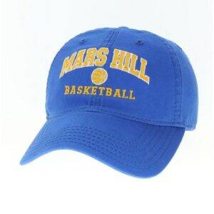 Royal blue cap with Mars Hill Basketball embroidered