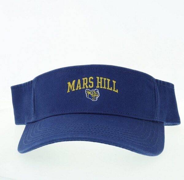 blue visor with Mars Hill text and lion logo