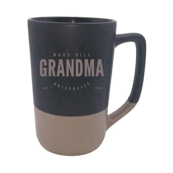 coffee mug in two-tone black with tan bottom and wording Mars Hill Grandma